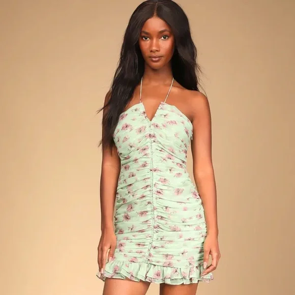 deiji studios halter dress Flounce Halter Dress